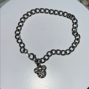 Silver Chain Bracelet with Mickey Mouse Disney Charm